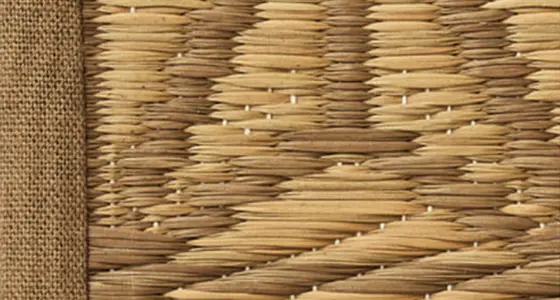 組子柄（へり：黄土色）